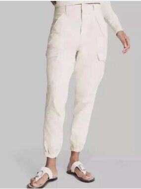 rag & bone Cotton Cargo Field Joggers in Cream Size 23